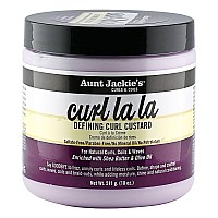 Aunt Jackies Hair Styling Agent Curl Custard 18 Oz For Natural Hair Curls Coils And Waves Enriched With Shea Butter And Ol