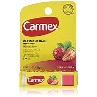 Carmex Clickstick Moisturizing Lip Balm Spf 15 Strawberry 015 Oz Pack Of 3