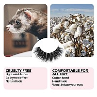 Arison Lashes 3D Mink Lashes False Fake Eyelashes Wispy Strips Silk Reusable Handmade Real Long Fur Soft Dramatic Natural Look 1