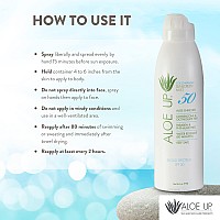 Aloe Up White Collection Continuous Sunscreen Spray Spf 50 Broad Spectrum Uvauvb Sunscreen Protector For Face Body Wmoisturi