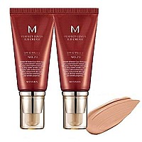 MISSHA M Perfect cover BB cream No23 (2 Pack) Natural Beige for Light with Neutral Skin Tone SPF 42 PA +++ 169 Fl Oz - Tinted Moisturizer for face with SPF