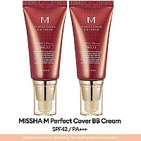 MISSHA M Perfect cover BB cream No23 (2 Pack) Natural Beige for Light with Neutral Skin Tone SPF 42 PA +++ 169 Fl Oz - Tinted Moisturizer for face with SPF