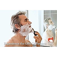 G.B.S Men's Shave Kit Made in Solingen Germany 39C Slant DE Double Edge Razor & Brush Stand Shaving Bowl, Soap + DE Razor Blades Stubble Remover Effortless Glide Premium Travel Professional Personal