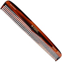 Kent 9T Tortoiseshell Fine Tooth And Wide Tooth Comb Detangler Hair Combs Large Handmade And Sawcut Dressing Comb Wet Hair