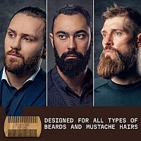 Striking Viking Sandalwood Beard And Mustache Comb Set Pocketsized Wooden Comb With Fine And Coarse Teeth Case Included Pe