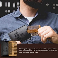 Striking Viking Sandalwood Beard And Mustache Comb Set Pocketsized Wooden Comb With Fine And Coarse Teeth Case Included Pe