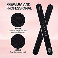 Makartt Nail File 180 240 Grit Emery Boards For Nails 10Pcs Nail Files Professional Washable Doubled Sides Nail File Kit For Man