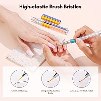 Makartt Nail Art Liner Brushes 7911Mm Fine Nail Art Brushes For Gel Polish 3Pcs Thin Nail Art Brush Nail Design Tools With Di