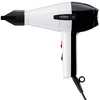 Elchim Classic 2001 Hair Dryer Light 1875 Watt Quick Dry Professional Salon Blow Dryer Blackwhite