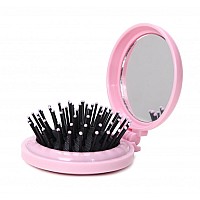 LOUISE MAELYS 1Pcs Folding Mini Pocket Hair Comb with Mirror Travel Set Gift Idea