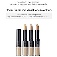 THESAEM cover Perfection Ideal concealer Duo (#1 clear Beige) Dual Type Full coverage concealer, High Adherence High Pigmented, No clumping in Wrinkles, crease-Proof concealer