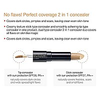 THESAEM cover Perfection Ideal concealer Duo (#1 clear Beige) Dual Type Full coverage concealer, High Adherence High Pigmented, No clumping in Wrinkles, crease-Proof concealer