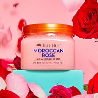 Tree Hut Moroccan Rose Shea Sugar Scrub 18 Oz Ultra Hydrating And Exfoliating Scrub For Nourishing Essential Body Care