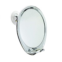 Jiben Fogless Shower Mirror With Power Locking Suction Cup Builtin Razor Hook And 360 Degree Rotating Adjustable Arm Personal