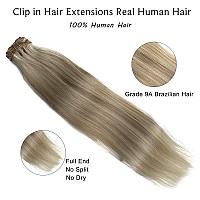 Clip In Hair Extensions Human Hair Clip In Extensions Dirty Blonde Balayage Blonde Highlights Real Hair Extensions Clip In Huma