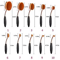 Yoseng Makeup Brushes Set 10Pcs Professional Oval Toothbrush Foundation Cream Contour Powder Blush Conceler Eyeliner Blending Br