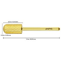 Pana 332 Large Barrel Smooth Top Gold Carbide Nail Drill Bit For Manicure Pedicure And Acrylics Grit Coarse C 1Pc