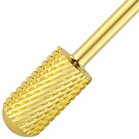 Pana 332 Large Barrel Smooth Top Gold Carbide Nail Drill Bit For Manicure Pedicure And Acrylics Grit Coarse C 1Pc