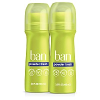 Ban Powder Fresh 24-hour Invisible Antiperspirant, Roll-on Deodorant for Women and Men, Underarm Wetness Protection, with Odor-fighting Ingredients, 3.5 Fl Oz (Pack of 2)