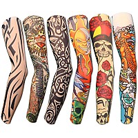 Akstore Temporary Tattoo Sleeves Set Arts Temporary Fake Slip On Tattoo Arm Sleeves Kit (Multicolor Set1)