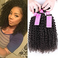 Original Queen 100 Brazilian Unprocessed Virgin Kinky Curly Human Hair Weave 3 Bundles Deep Curly Hair Extensions Mixed Length