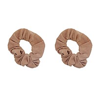 Set Of 2 Solid Scrunchies Tan