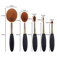 Yoseng Oval Foundation Brush 5 Pcs Toothbrush Makeup Brushesblack Handle Rose Gold