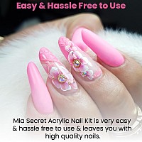 Mia Secret Pink Acrylic Powder Professional Full Nail Kit - 05, Contents: Liquid Monomer, Pink Powder, Primer, Nail Glue, Top Coat, 20 Nail Tips, Nail Brush, Emery Block, Nail File