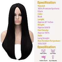 Kalyss 26 Inches Womens Wig Long Straight Imported Synthetic Cosplay Costume Hair Wig