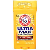 Arm Hammer Ultra Max Invisible Solid Wide Stick Antiperspirant Deodorant Active Sport 26 Ounce