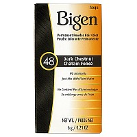 Bigen Permanent Powder Hair Color 48 Dark Chestnut 1 Ea Pack Of 12