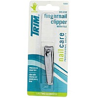 Set of 3 Trim Deluxe Fingernail Clippers with File bundled by Maven Gifts