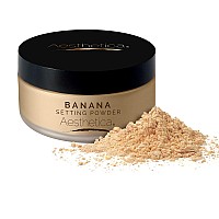 Aesthetica Banana Loose Setting Powder - Flash Friendly Superior Matte Finish Highlighter & Finishing Powder - Includes Velour Puff