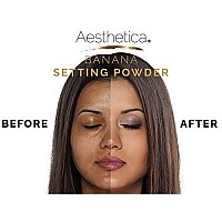 Aesthetica Banana Loose Setting Powder - Flash Friendly Superior Matte Finish Highlighter & Finishing Powder - Includes Velour Puff