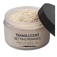 Aesthetica Translucent Setting Powder - Matte Finishing Makeup Loose Setting Powder - Flash Friendly Translucent Powder Foundation - Loose Face Powder Includes Velour Puff