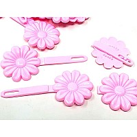 Tara Girls Super Cute Self Hinge Plastic Mulit Design Hair Barrettes Selection 18 Pc Sunflower Shape Light Pink Flower Size