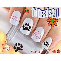 Animals - cougar - Sexy cougar and Paws Nail Decals - WaterSlide Nail Art Decals - Highest Quality Made in USA