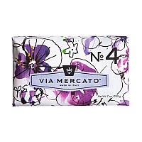 Via Mercato Italian Soap Bar 200 G No 4 Violets Magnolia Amber