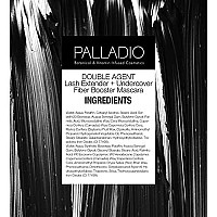 Palladio Double Agent Lash Extender Undercover Fiber Booster Mascara, dual lash system, increase eyelash length and volume, boost lashes for a bold dramatic look, voluminous makeup mascara, Jet Black