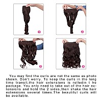 Reecho 16 1Pack 34 Full Head Curly Wavy Clips In On Synthetic Hair Extensions He008 Hairpieces For Women 5 Clips 39 Oz Per P