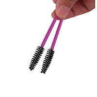 Yueton Pack Of 100 Disposable Eyelash Brushes Wands Mascara Applicator Hot Pinkblack