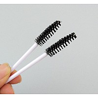 Yueton Pack Of 100 Disposable Eyelash Brushes Wands Mascara Applicator Whiteblack