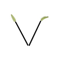 Yueton Pack Of 100 Disposable Eyelash Brushes Wands Mascara Applicator Blackgreen