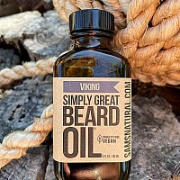 Simply Great Beard Oil Viking Scent Gifts For Men Beard Conditioner 3 Oz Easy Applicator Natural Vegan And Cruelty