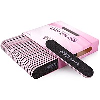 25Pcs Mini Size Pana Professional Double Sided Nail Files Black 8080 Grit Emery Board Nail Buffering File Manicure Pedicur