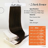 Full Shine Clip In Hair Extensions Dark Brown Real Hair Extensions Clip In Human Hair Darkest Brown Hair Extensions Clip In Brow