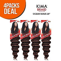 Harlem125 Synthetic Hair Braids Kima Braid Ocean Wave 20 4Pack P1B33