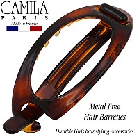 Camila Paris Cp2316 French Hair Barrette Clip Flexible Ponytail Holder No Metal Parts Strong Hold Grip Hair Clips For Women N