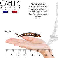 Camila Paris Cp2316 French Hair Barrette Clip Flexible Ponytail Holder No Metal Parts Strong Hold Grip Hair Clips For Women N