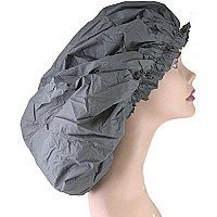 Donna Super Jumbo Shower cap Waterproof Material 1pc for Women or Men Shower cap for Roller Sets, Afros, Twist, Silk Wraps and More Reusable (BLAcK cOLOR)